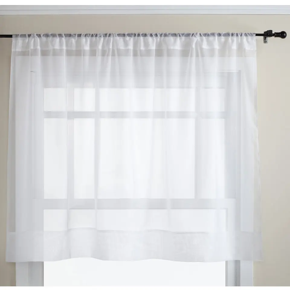 Kitchen Curtains Valances Rod Pocket Decorative Elegant White Cafe