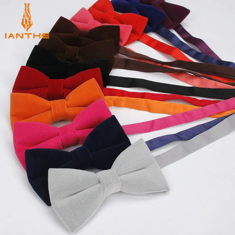 

Ianthe Brand New Men's Solid Color Velvet Bow Tie Candy-colored Suit Bowtie For Man Male Neckwear Fashion Butterfly Gravatas
