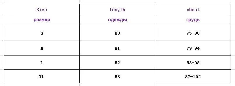 size chart