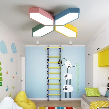 

DX Modern Led Ceiling Lights Luminaire Kids Room Creative Color Remote Control Lamp Toy Brick Butterfly Fixture Dimmable Lustre