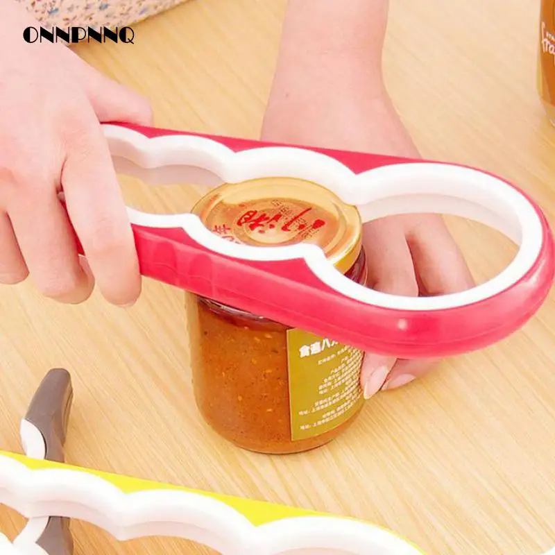 

1pcs Creative Can Opener Silica Gel Multi-functional Four Bottle Opener Household Opener Slip Unscrew Kitchen Accessories