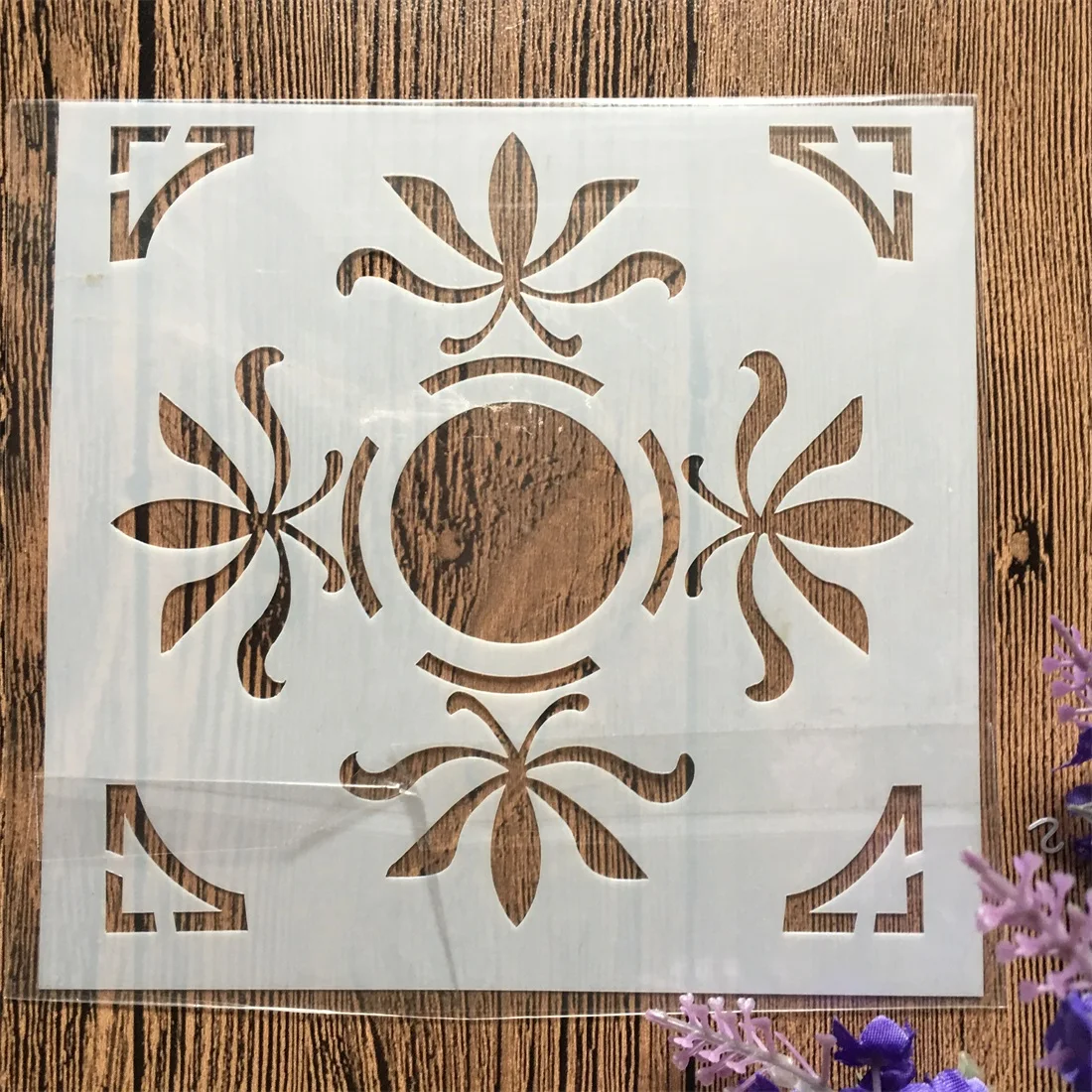 5 9 &quotцветок круг DIY Craft Многослойные трафареты настенная живопись штампованная