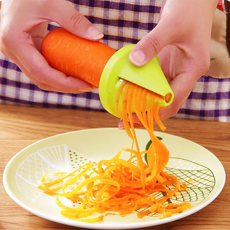 

Green Color Vegetable Fruit Spiral Shred Device Cutter Slicer Peeler Kitchen Tool Spiralizer Cutter Graters kitchen Gadget