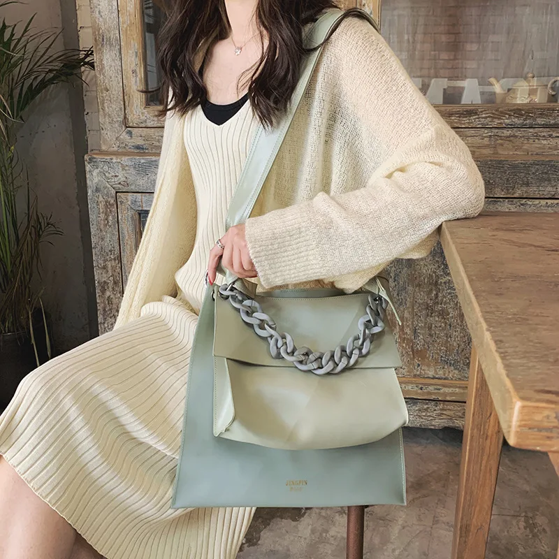 

New small bag female 2019 Korean version of the sleek minimalist small square bag retro handbag Messenger bag