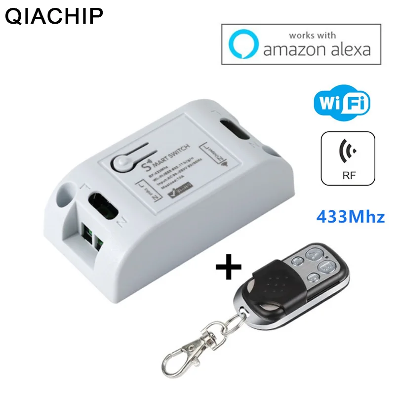 

QIACHIP RF WiFi Smart Switch 433Mhz RF Receiver Intelligent Remote Wireless Control For Smart Home Wifi Switch 10A 2200W DIY IOS
