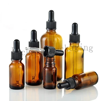 

Wholesale 5ml/10ml/15ml Essential Oil Bottle Brown Plastic Bottle glass Lotion Bottle with Dropper Refillable Jar