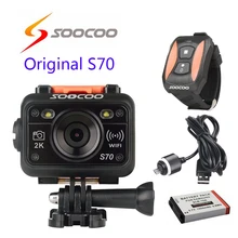 Бесплатная доставка! Оригинал SOOCOO S70 WiFi 2 К Спорт Действий Камеры с Часами Дистанционного Управления + Водонепроницаемый USB кабель + дополнительная 1 шт. батареи