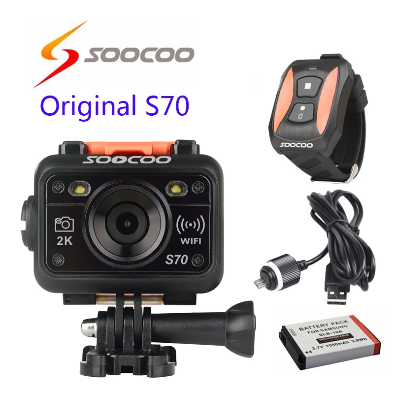 Prix pour Livraison gratuite!! D'origine SOOCOO S70 WiFi 2 K Sport Action Caméra avec Montre Télécommande + USB Étanche câble + supplémentaire 1 pcs batterie Prix pour Livraison gratuite!! D'origine SOOCOO S70 WiFi 2 K Sport Action Caméra avec Montre Télécommande + USB Étanche câble + supplémentaire 1 pcs batterie