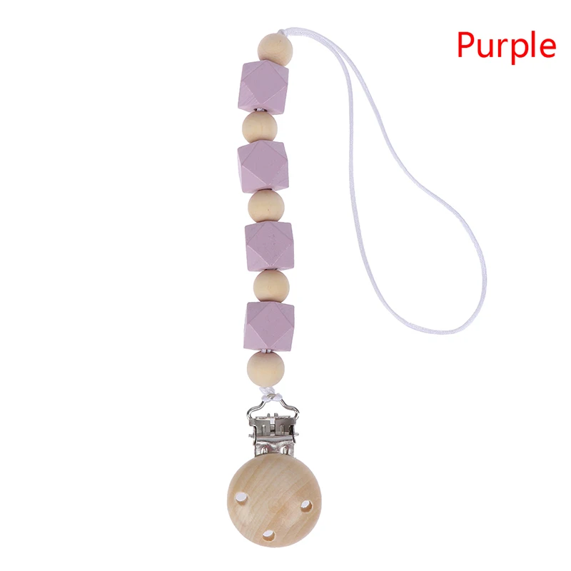Фиолетовый Handmade Silicone Pacifier Chains Safe Teething Chain Baby Teether Eco-friendly Pacifier Clips Holder Chain Accessories - Цвет: Фиолетовый