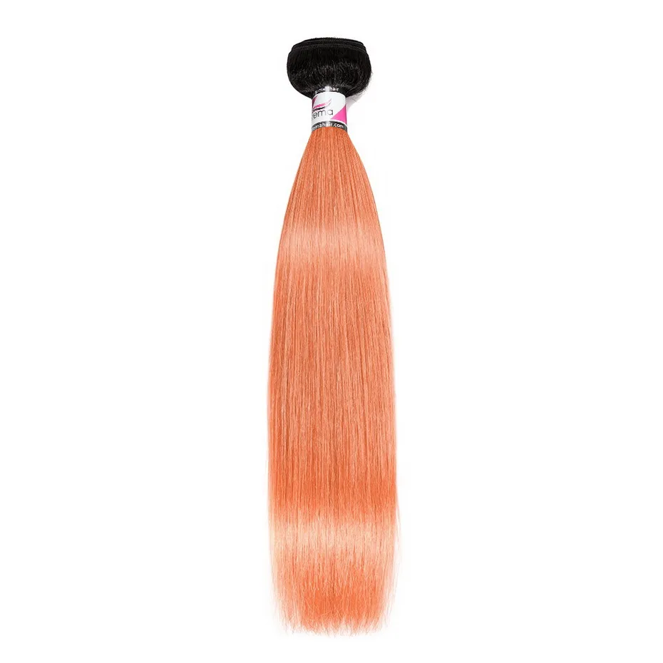 Stema, бразильские прямые волосы, плетение, цвет, пучок волос, черный корень, Омбре, желтый/оранжевый/розовый/красный/99J, человеческие волосы Remy для наращивания