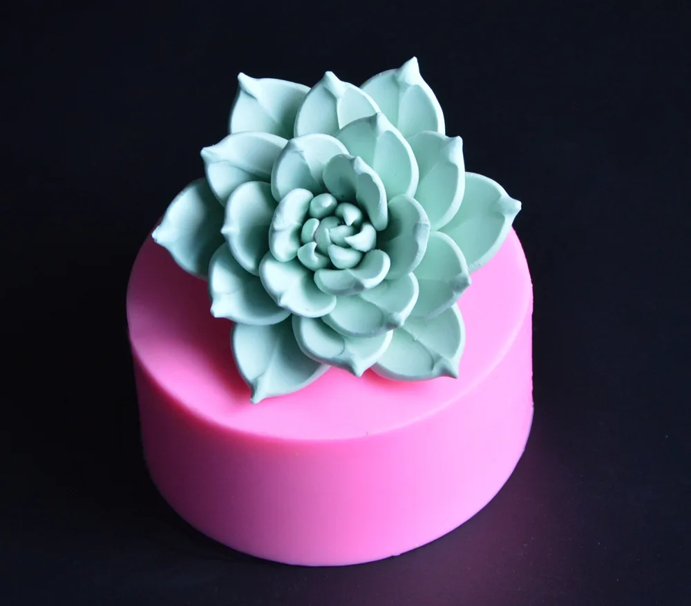 3d Bunga Teratai Ukuran Besar Silikon Sabun Cetakan Membuat Diy