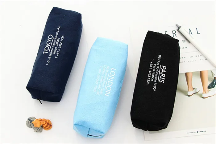 Kawaii London Paris Tokyo Denim Pencil Case Storage Organizer Pencilcase Pen Pouch School Supply Stationery Cosmetic Makeup Bag (1)