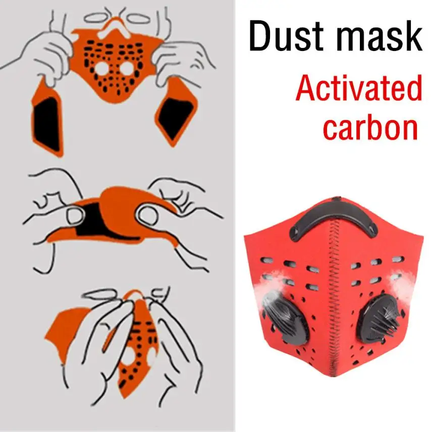

Outdoor Cycling Dustproof Mask Activated Carbon Filtration Exhaust Gas Face Mask Outdoor Sport Cycling Riding Accessories Dec 18