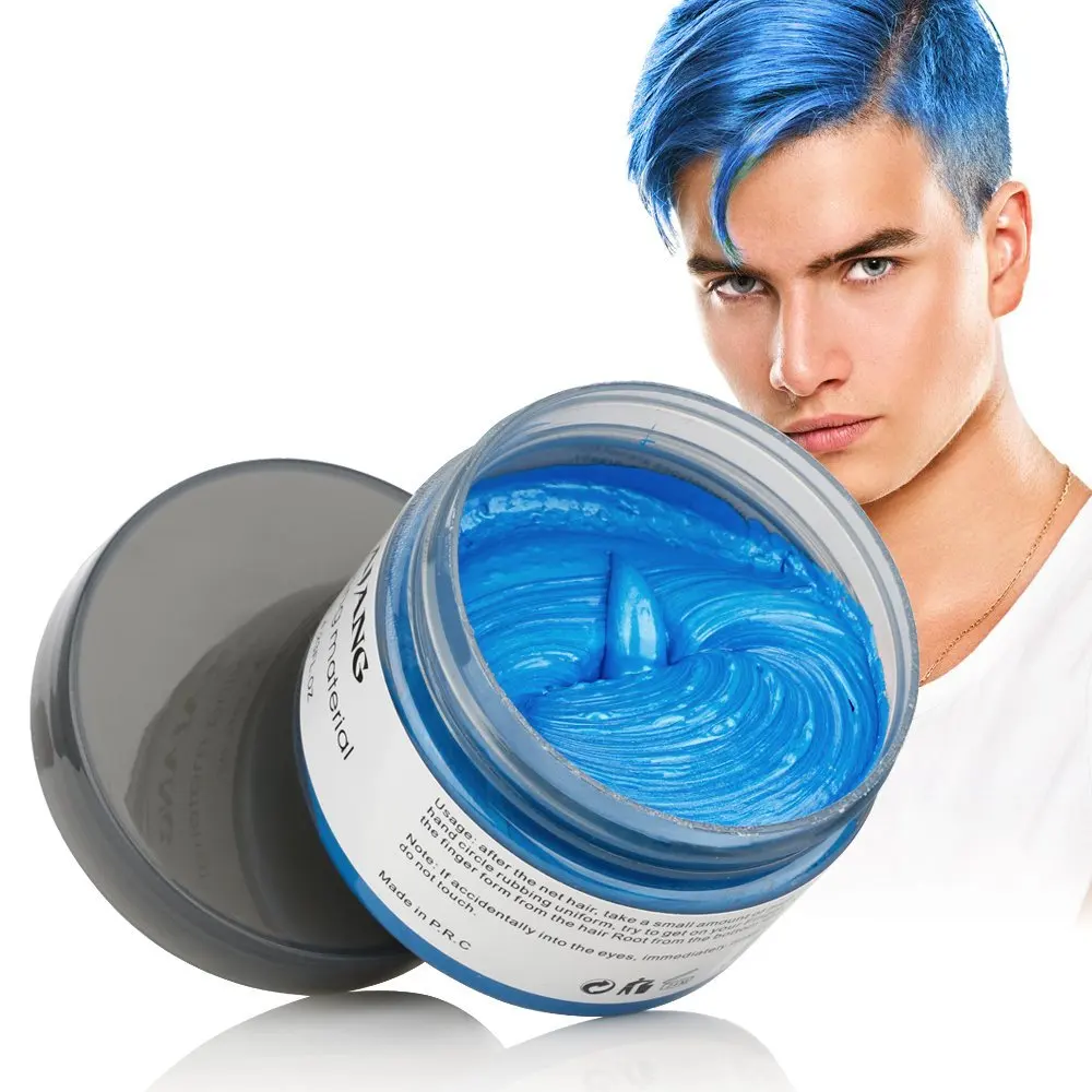MOFAJANG 120g Hair Color Styling Promades Wax Silver Ash Grey Strong Hold Temporary Hair Dye Gel