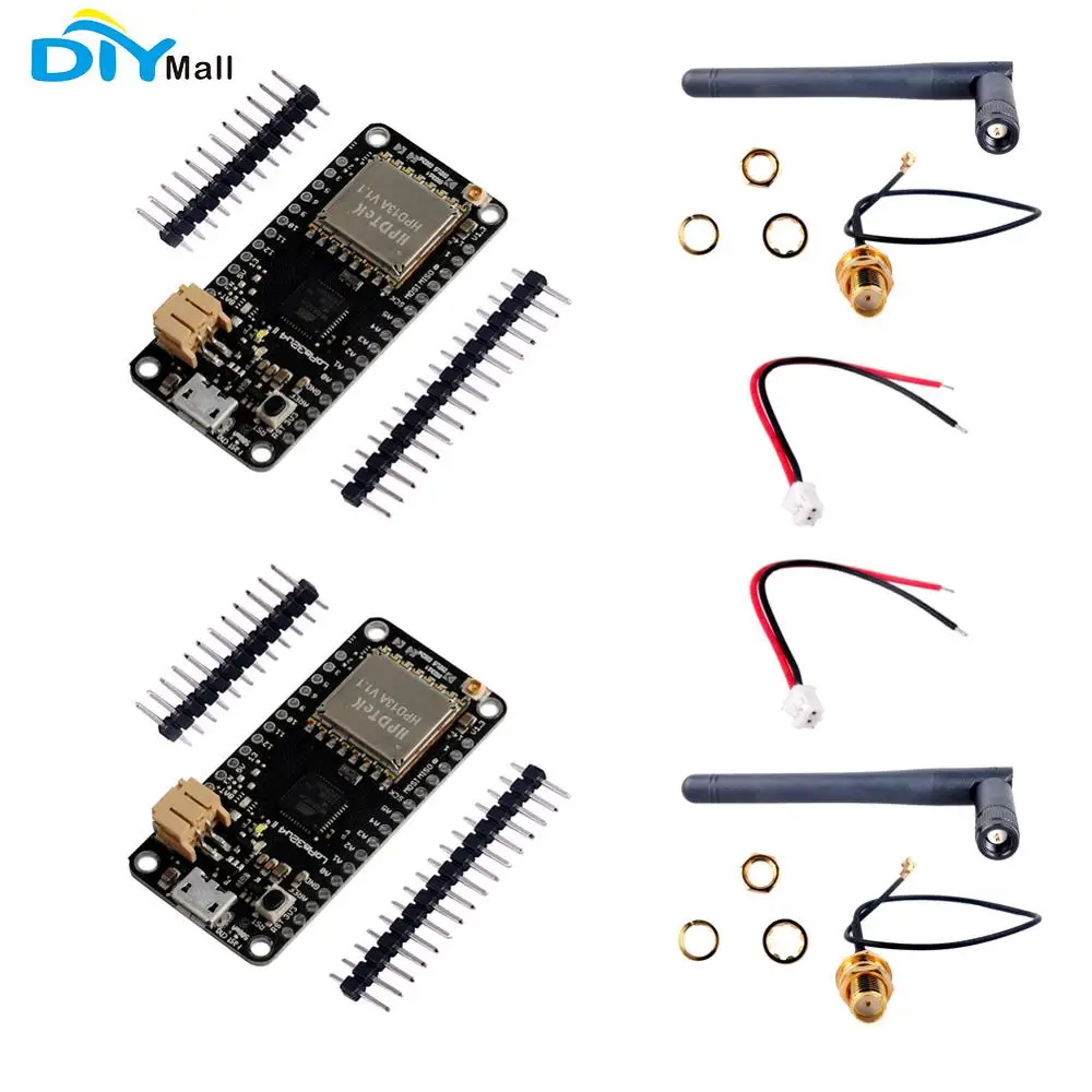 

2pcs/lot 868MHz LoRa32u4 II Development Board Lora Module IOT SX1276 HPD13 + IPEX to SMA Antenna + JST Battery Cable