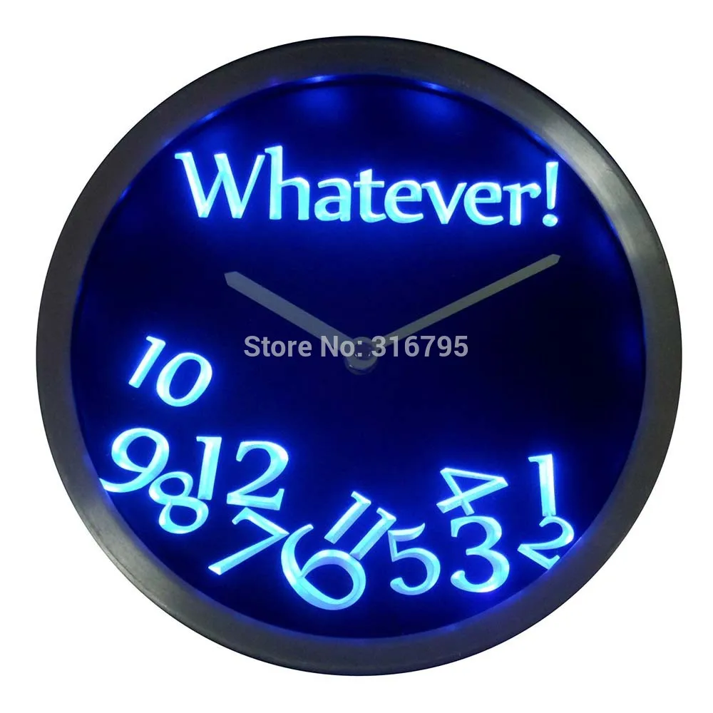 nc0464 Whatever Time Bar Beer Retire Gift Decor Neon Light LED Wall