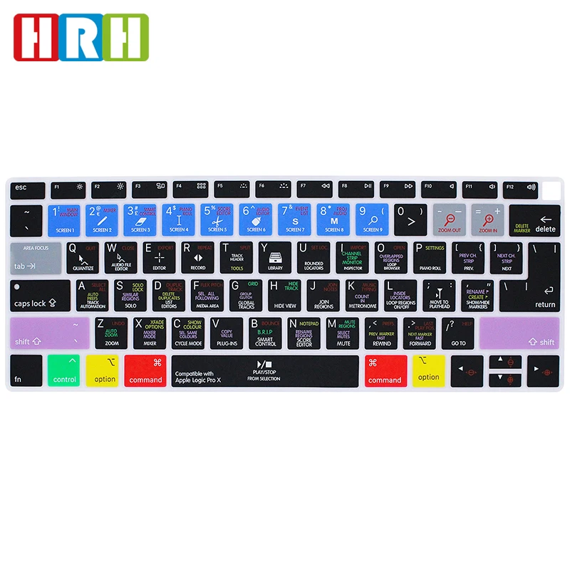 

For Apple Logic Pro X Shortcuts Silicone Keyboard Cover Skin for MacBook Newest Air 13" 2018 Release A1932 with Retina Display