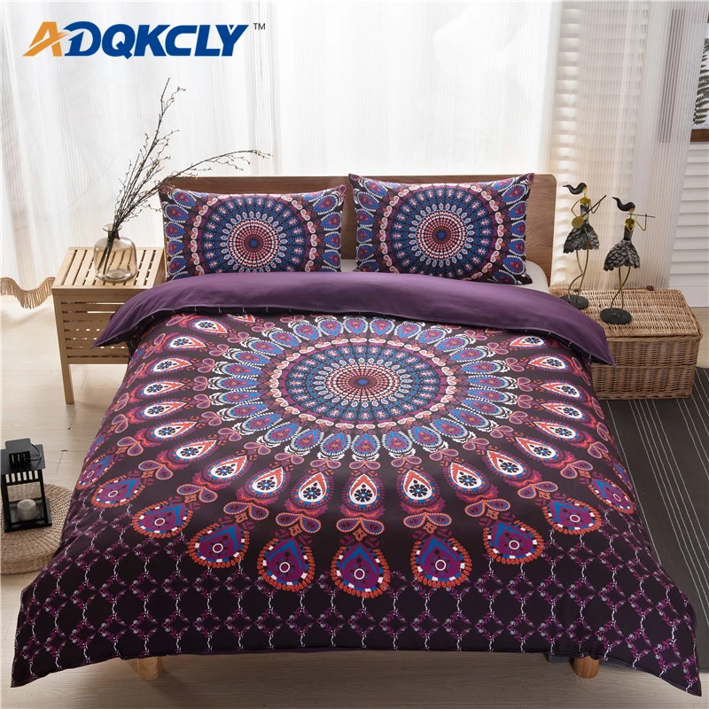 ADQKCLY Hot Sale Duvet Cover Sets Bohemia National Cotton Printed Bed Linen for Adults Bedding Supply Size Twin Full Queen King | Дом и сад