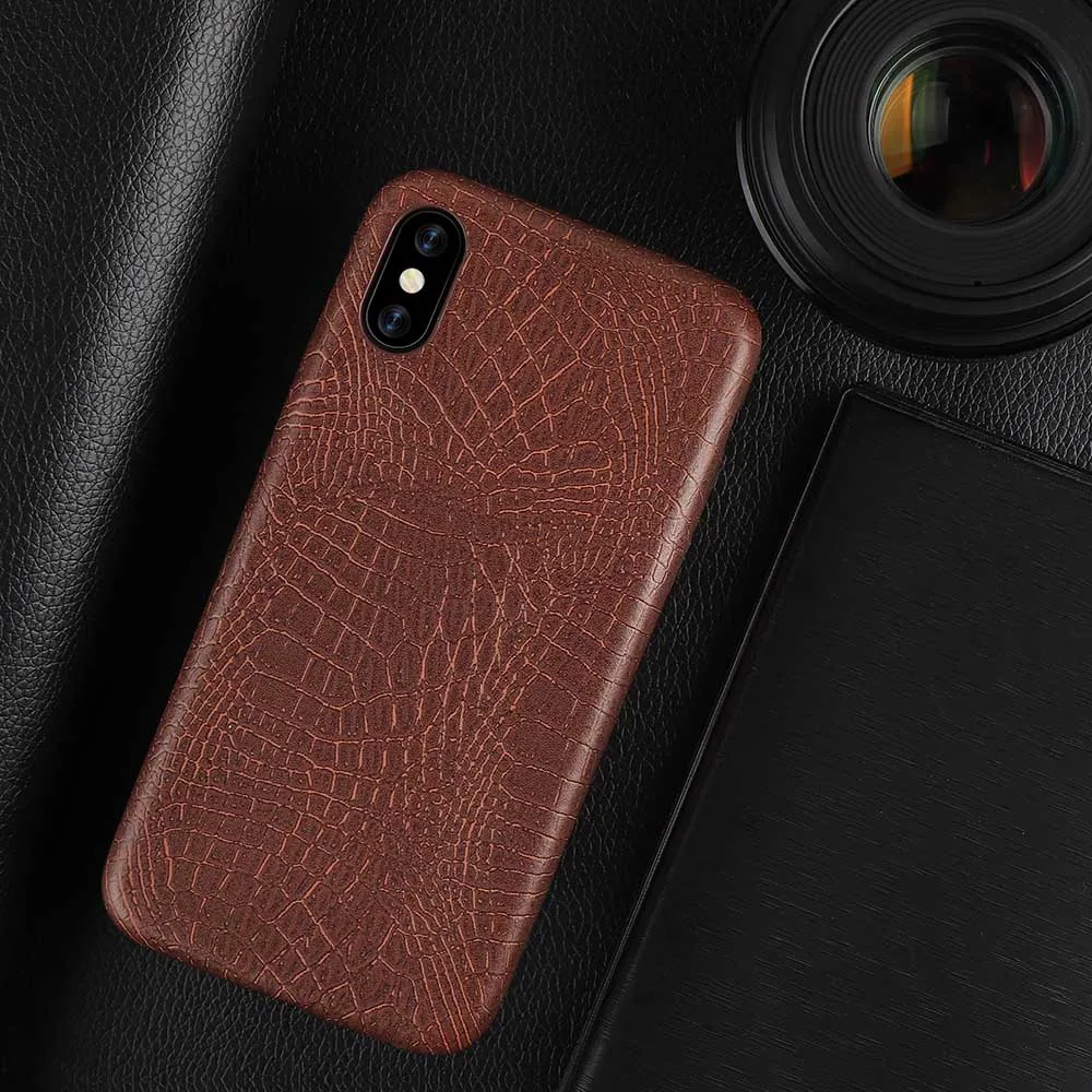 Luxury PU Leather Cover For iphone Xs MAX XR X XS Cases Crocodile Texture Phone Case 7 8 6 6S Plus Soft Back 11 |