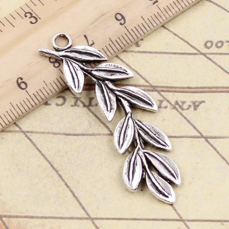 10pcs Charms Olive Branch Wreath 52x23mm Tibetan Silver Color Pendants Antique Jewelry Making DIY Handmade Craft