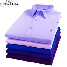 Dudalina рубашка из бамбукового волокна мужские платья рубашки сплошной цвет Мужские стандартные для рубашек подходят для мужчин