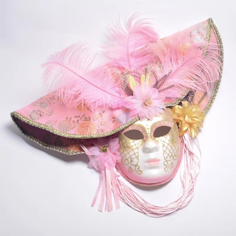 Halloween masks antique painting with flowers full face party