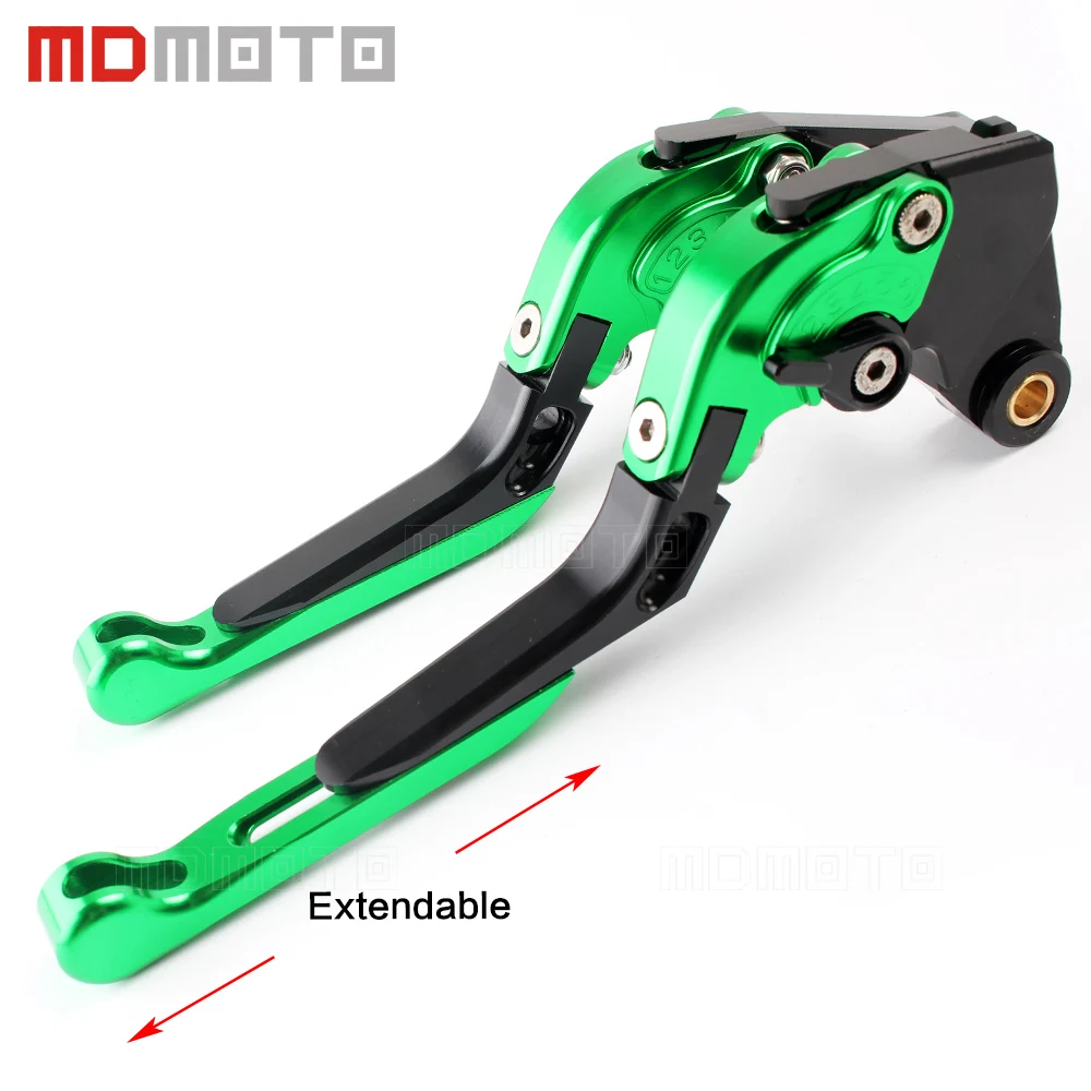 Green Motorcycle Adjustable CNC Aluminum Brakes Clutch Levers Set
