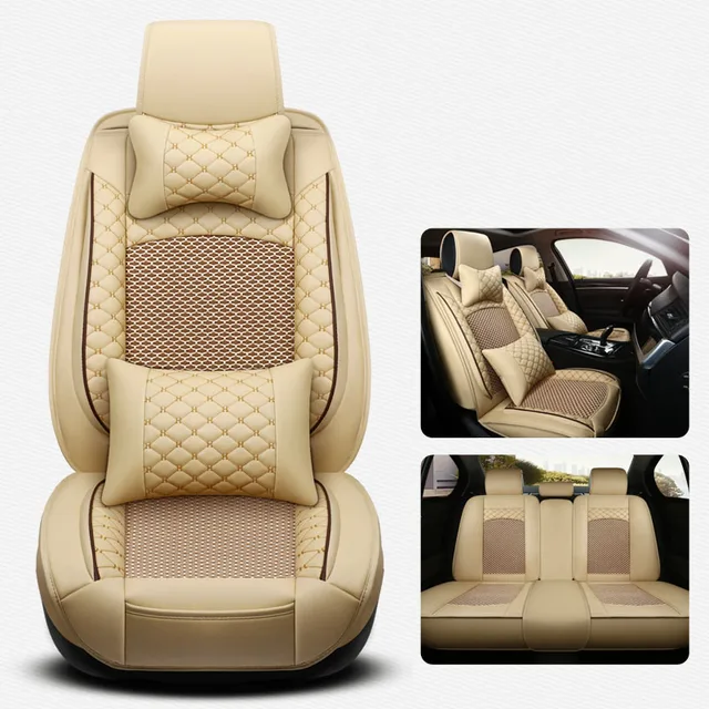 Leather & ice silk Universal car seat cover automobiles seat covers for