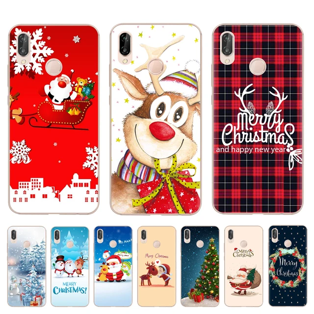 Cheap Soft Silicone Phone Cover For Huawei P8 P9 Lite 2017 Mate 10 P10 P20 Lite Pro Honor 9 10 Lite 6X 7X Merry Christmas Phone Case