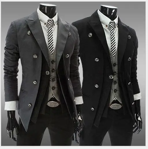 MEN BLAZER SUITS JACKETS COAT LAPEL NECK DOUBLE BREASTED FALSE TWO Adorable Blazer Pattern MEN BLAZER SUITS JACKETS COAT LAPEL NECK DOUBLE BREASTED FALSE TWO Adorable Blazer Pattern