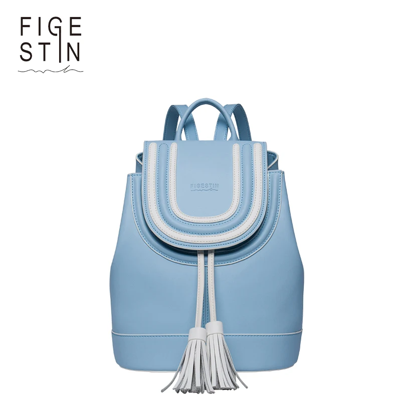 FIGESTIN Mini font b Women b font font b Backpacks b font Blue Fashion Split leather