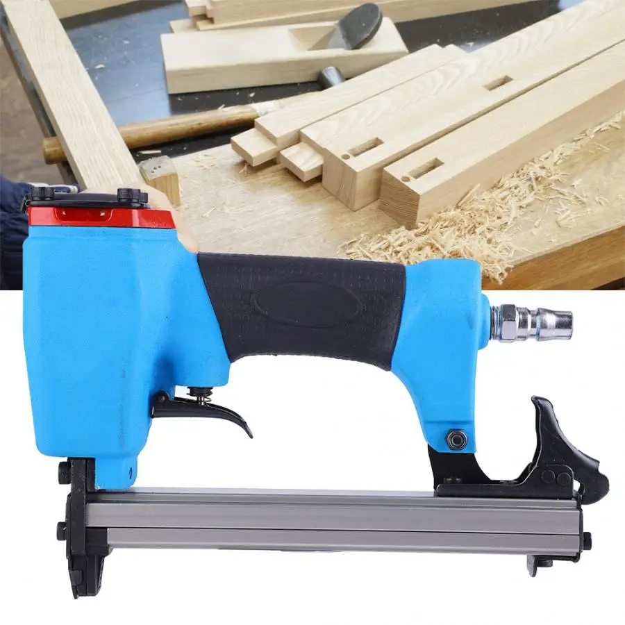 

1013J Pneumatic Nail Gun Pneumatic Nailer Stapler Air Powered Staple Gun Woodworking Nail Tool Power Tool