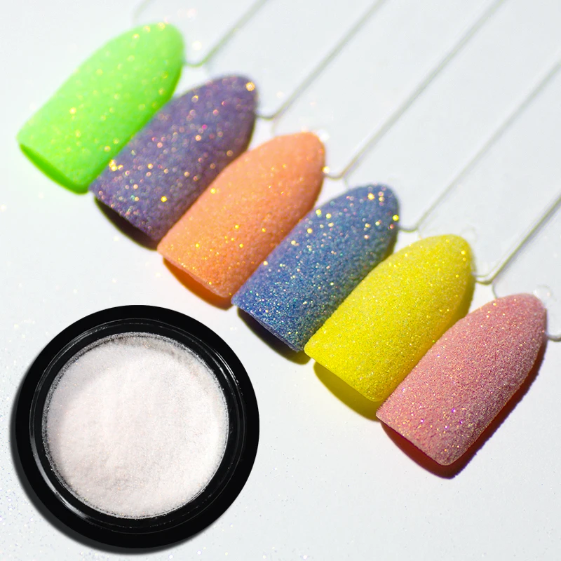 

MEET ACROSS Holographic Sugar Nail Glitter Sandy Powder 1g Summer Candy Nail Color Dust Manicure Pigment DIY Nail Art Decoration