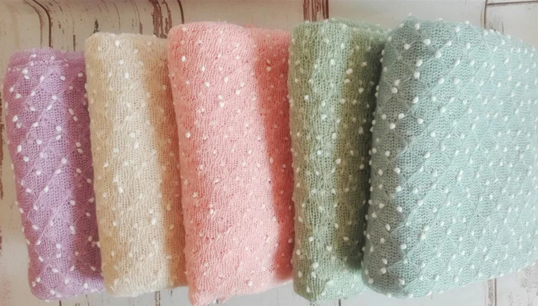 

Baby Prop Wrap Newborn Knit Stretch Wrap Newborn Dotted Wrap Newbron Popcorn Prop Newborn Dots Blanket Newborn Photo Prop