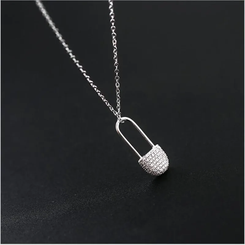 New Arrival 925 Sterling Silver Jewelry Wholesale Temperament Elegant Crystal Lock Shape