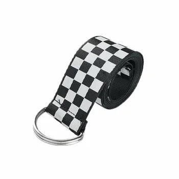 

Women Checkerboard Belts Black and white squares Canvas Waist Belts for women Checkered Waistband 135 Cm Black White Plaid Belt