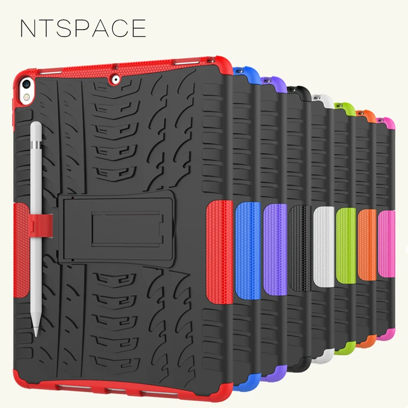 

NTSPASE Luxury Tire Dual Layer Silicone Holder Shockproof Cover for Apple iPad Pro 10.5 inch Heavy Duty Armor Protective Case