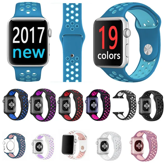High quality Series 1/2/3/4 Bracelet strap for iwatch  Apple Watch band 42 44/38 40mm sport Silicone For Sports Buckle Bracele
