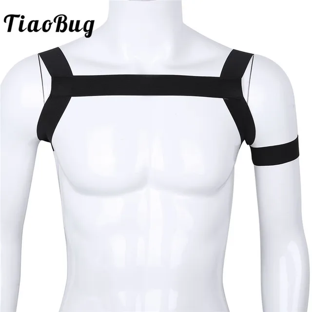Best Product TiaoBug Fashion Hot Elastic Straps Crop Top Sexy Muscle Bondage Belt Body Chest Harness Fancy Men BDSM Bondage Clubwear Costume