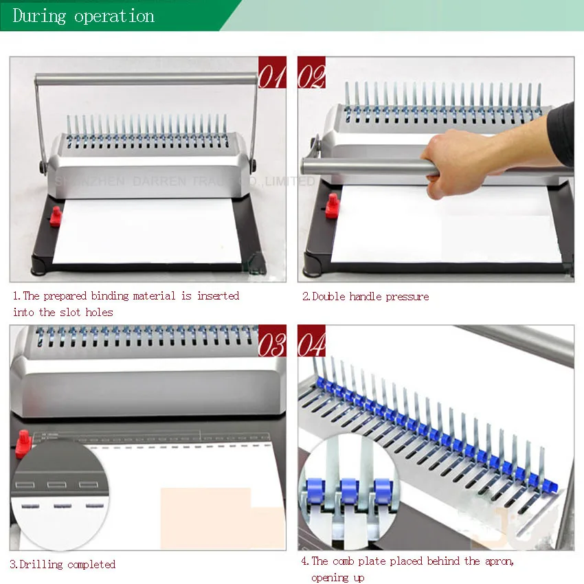 1 шт. GD-15 регулируемый гребень переплетная машина, руководство, A4, пробойник 15 листов, простота хранения, офисные принадлежности