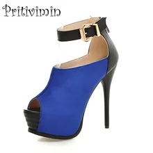 Plus size fashion blue red bottom prom shoes ladies peep toe platform super sexy high heels women comfortable party pumps B-18 Plus size fashion blue red bottom prom shoes ladies peep toe platform super sexy high heels women comfortable party pumps B-18