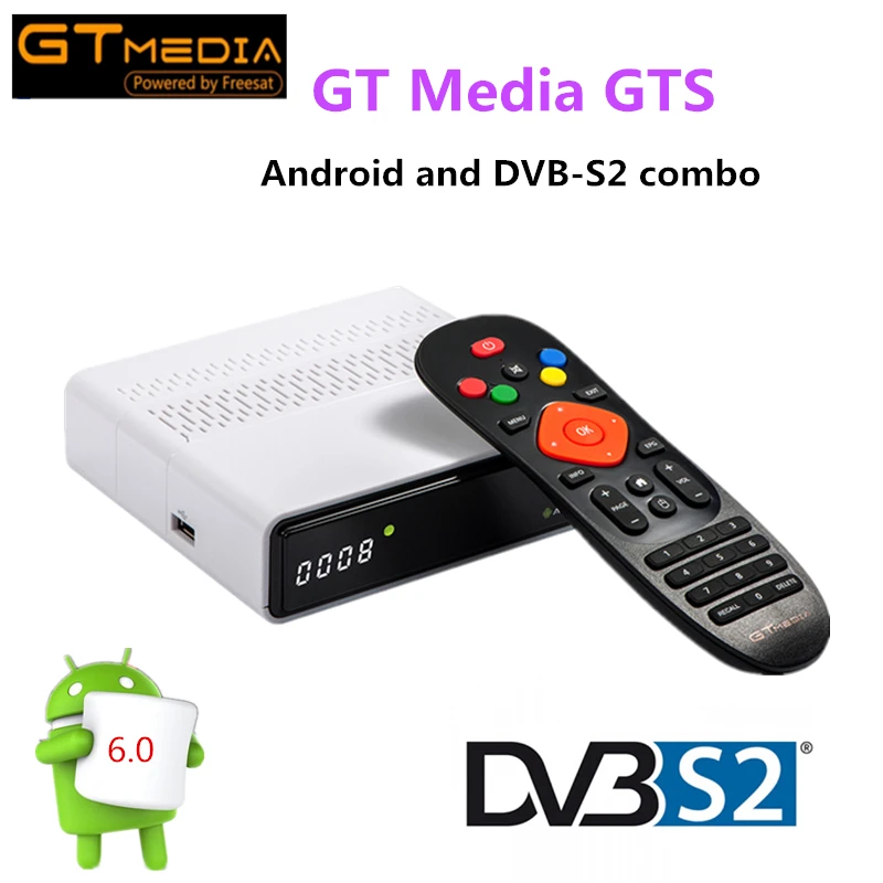 

GT Media GTS Satellite Receiver DVB-S2 dvb s2 Android 6.0 TV BOX +DVB-S/S2 2GB RAM 8GB ROM S905D BT4.0 Smart tv box