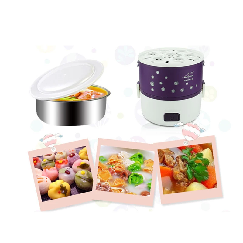 3 Слои 220 В электрическое отопление Bento Коробки для обедов Портативный