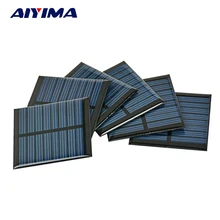 AIYIMA 10Pcs Solar Panel Cells Epoxy Painel Solar China 4V 60mA 55 55MM Photovoltaic Panel DIY