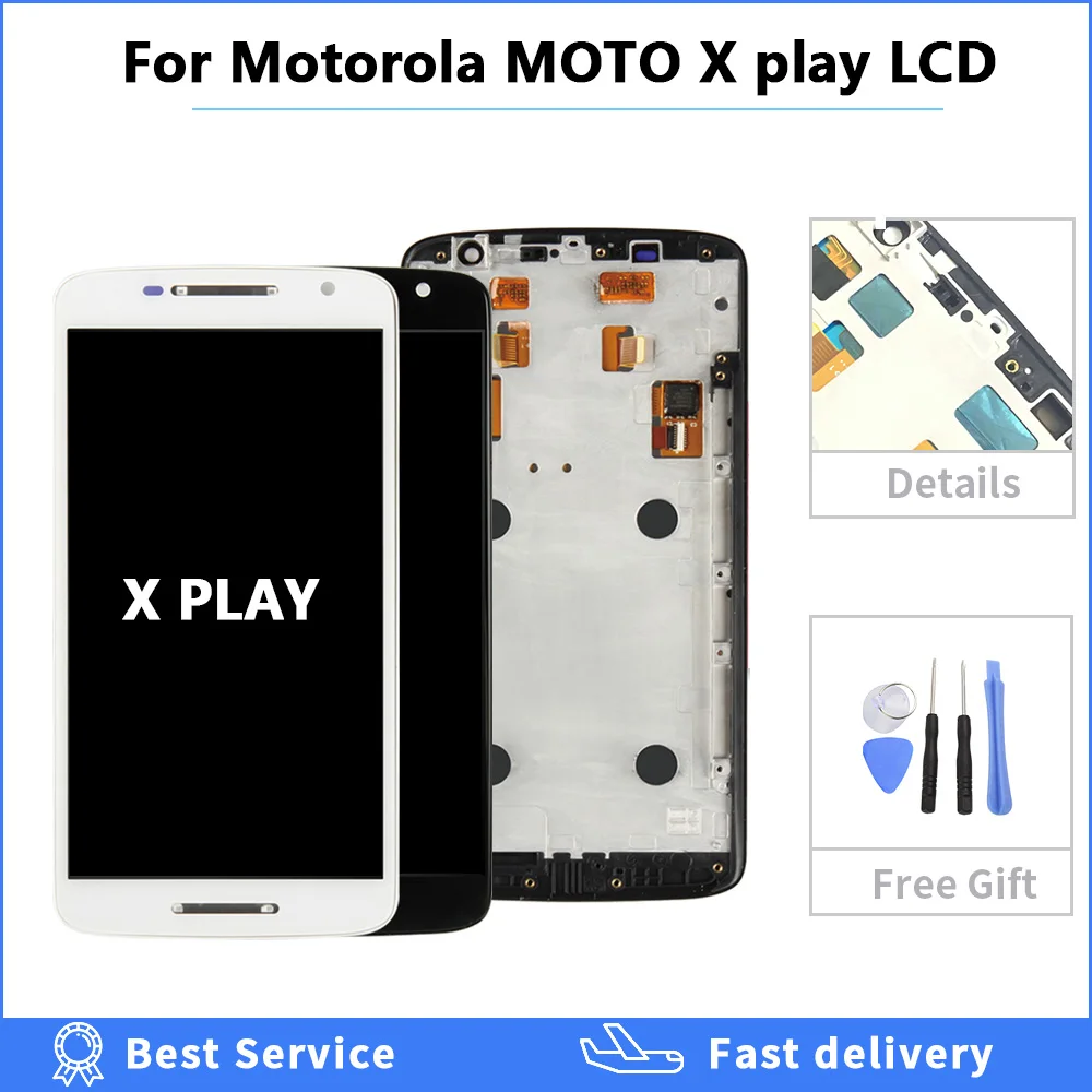 ЖК-дисплей для Motorola X Play сенсорный экран дигитайзер рамка Moto XT1561 LCD XT1562 XT1563