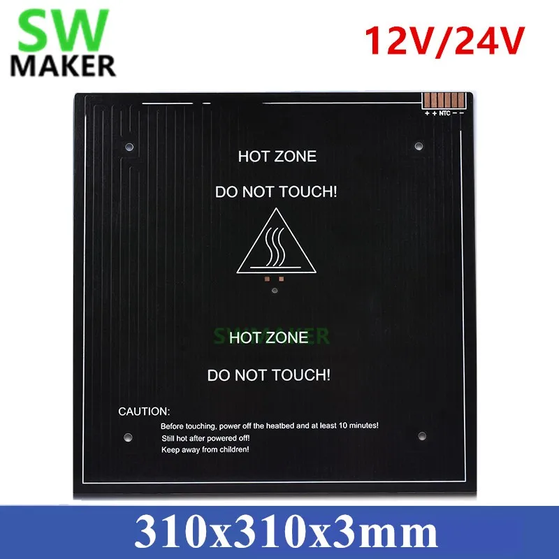 310x310mm Aluminum Plate Heated Bed 12V 220W for CR-10/CR10S 3D Printer 