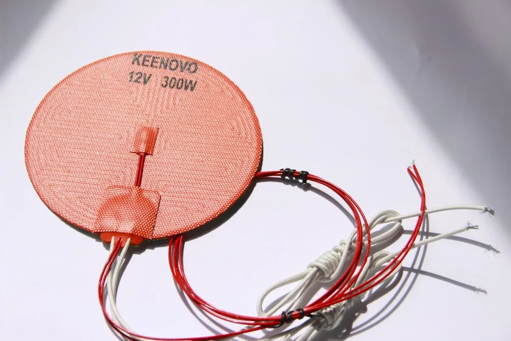 Dia 150mm 300W@12V w/ 3M PSA &amp NTC 100K Thermistor Keenovo Round Silicone Heater Pad 3D Printer Heatbed Free Shipping | Дом и сад