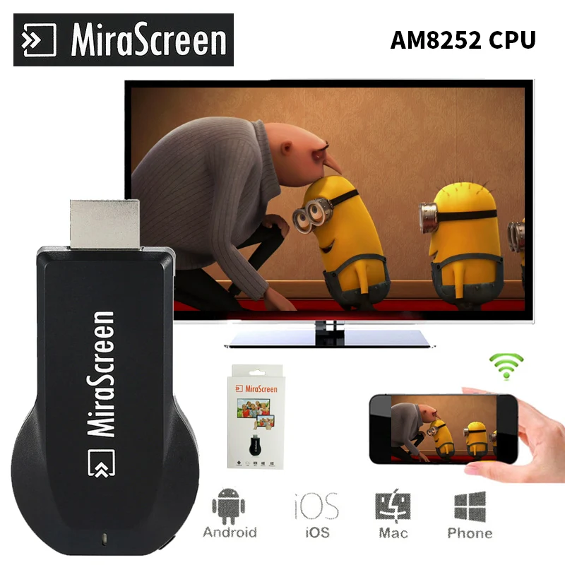 Mirascreen 2,4 г Dongle HDMI ТВ карты зеркалирование для MAC iOS трансляция DLNA Miracast Chromecast Android Apple Anycast Youtube