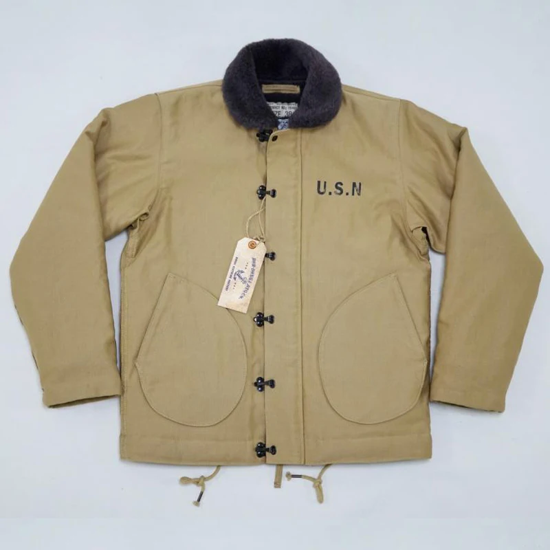 BOB DONG USN N-1D Deck Jacket 1930s Style Outerwear Winter Men 