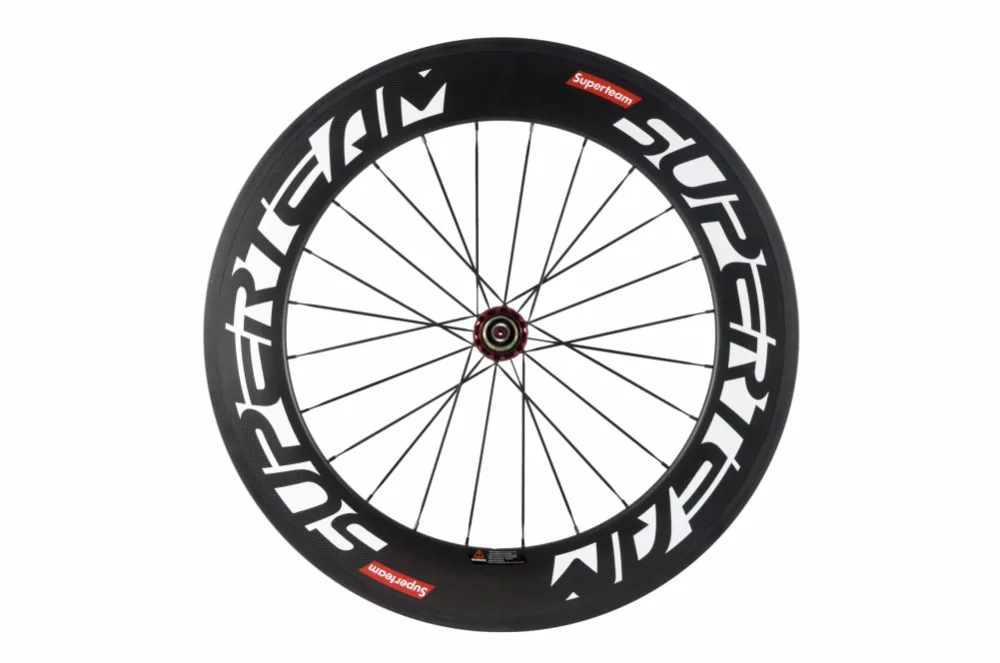 Clearance SUPERTEAM 700c clincher carbon road bike wheels 50/88 9